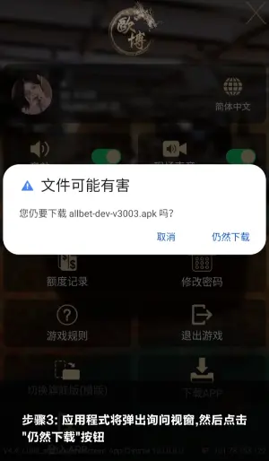 亚星安卓安装步骤3：确认继续下载